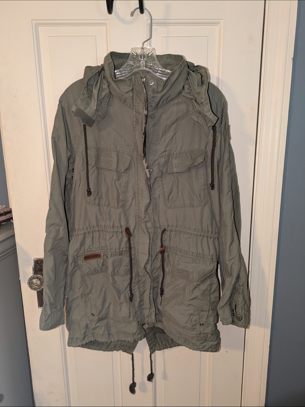 Columbia Olive Green Hooded Anorak Jacket
